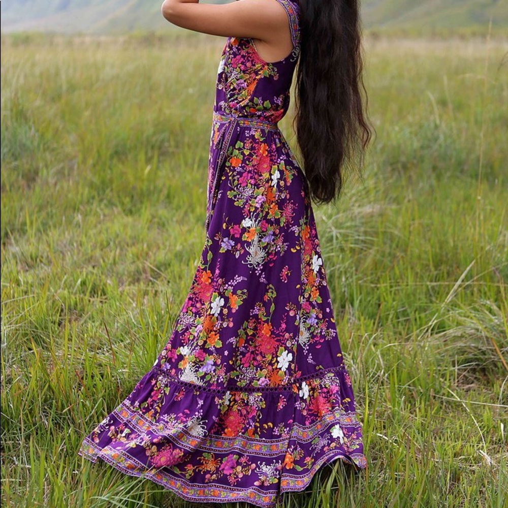 Tulle and Batiste Lola Maxi Dress Plum Size Small